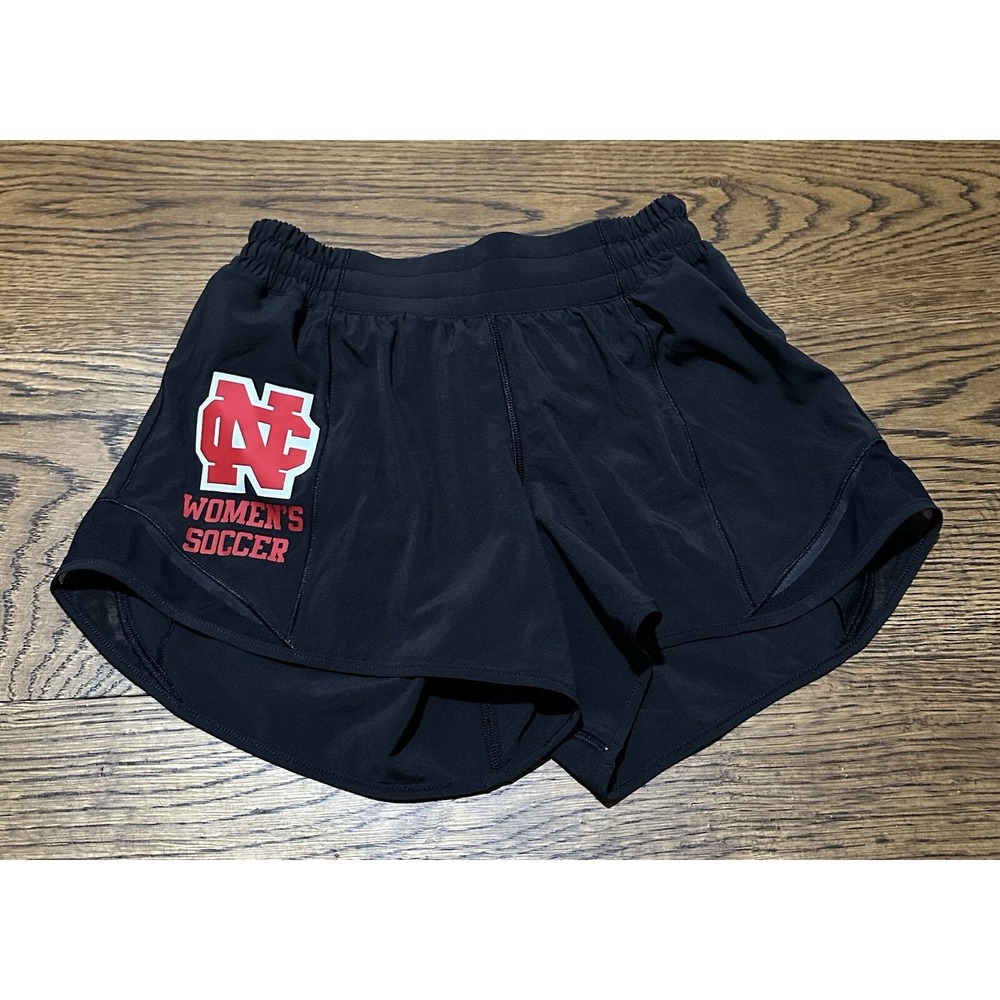 Lululemon‎ Hotty Hot II 4" Running Shorts Lined Womens 4 Black NC Women's Soccer